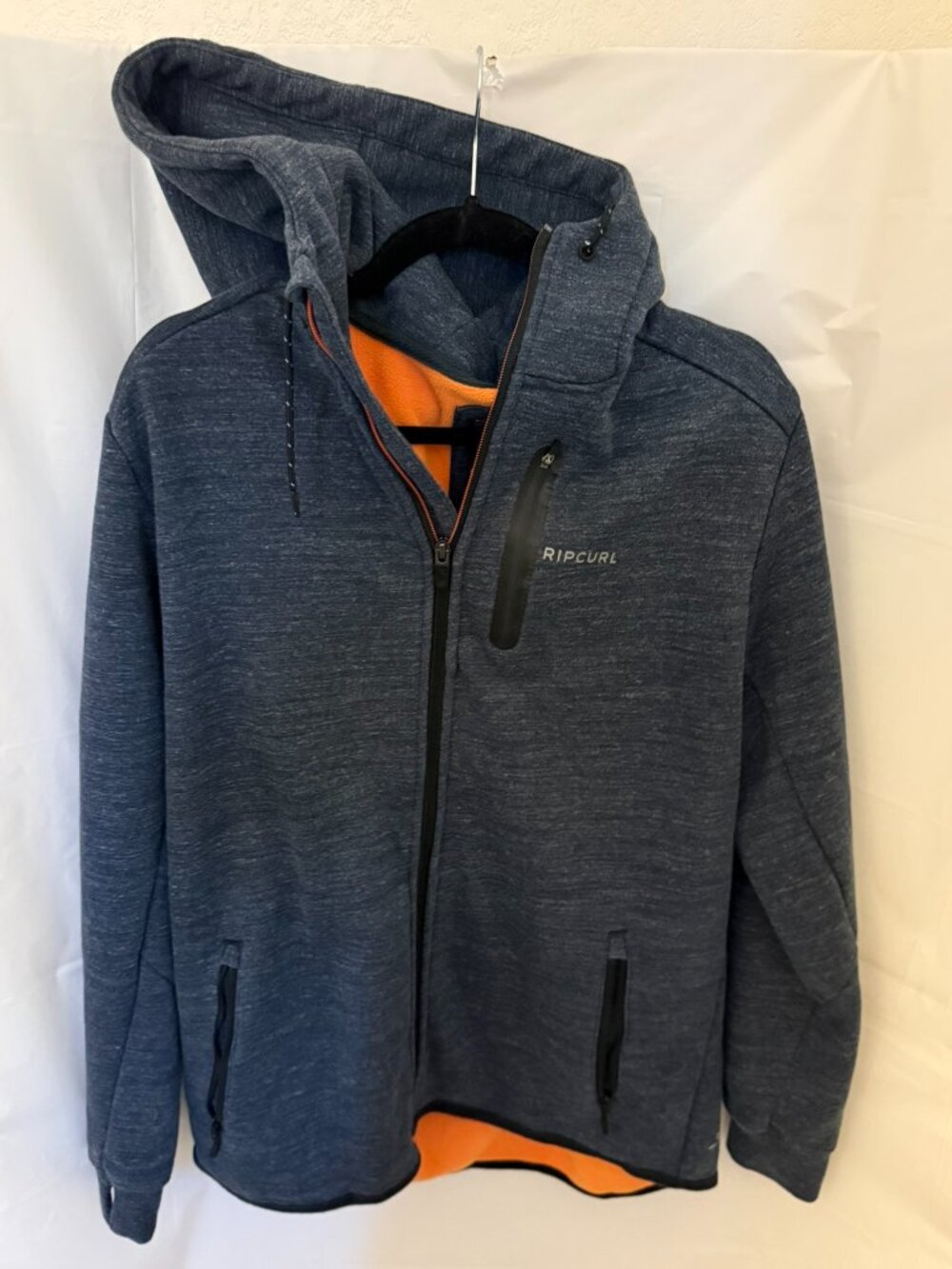 Rip Curl Anti Series Blue Fleece Zip Hoodie L